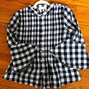 Buttoned down blouse with bell sleeves